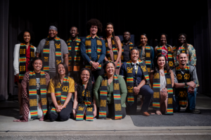 研究生s pose at 密歇根州立大学丹佛's 2022 Black, African & African American Celebration